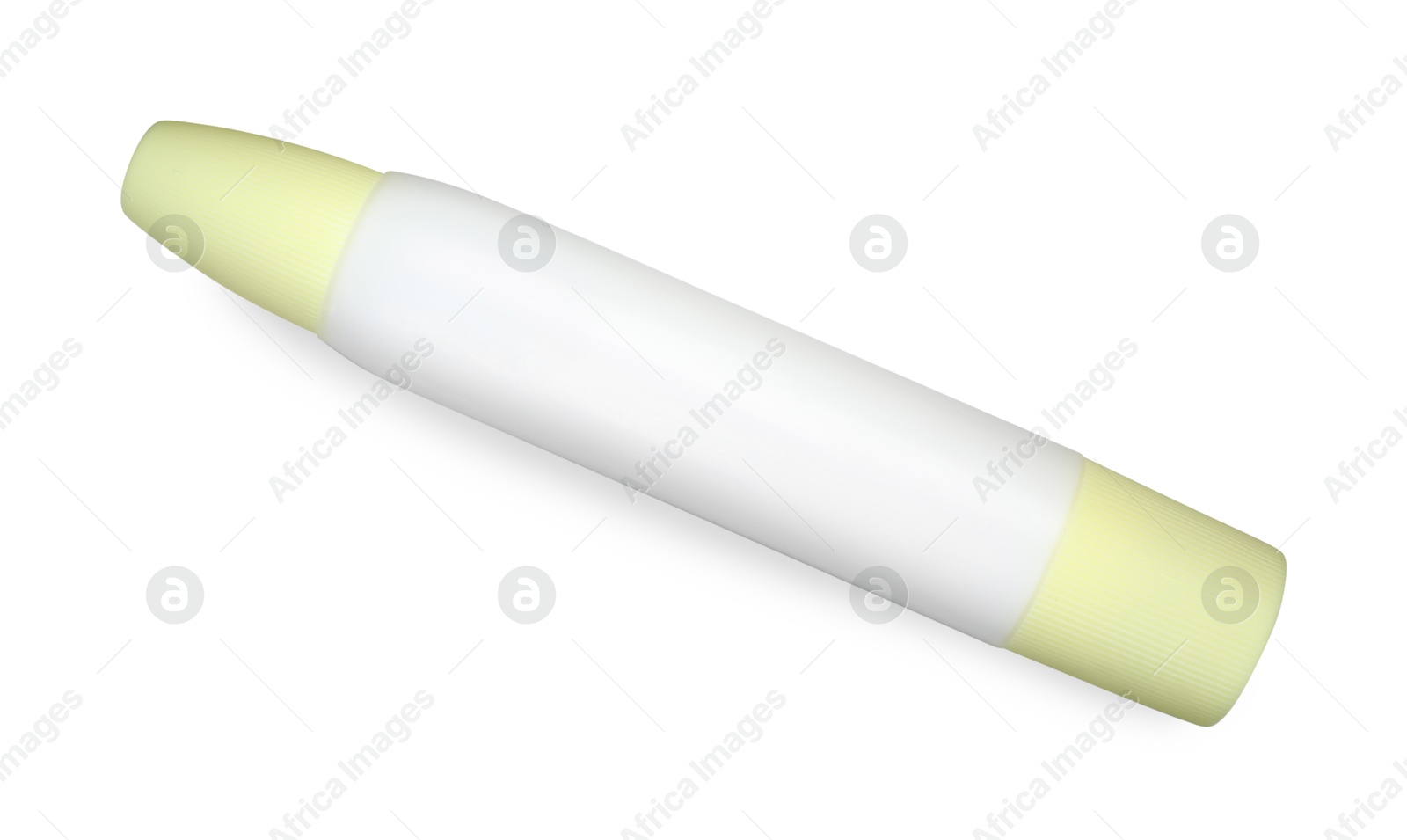 Photo of One glue stick isolated on white, top view