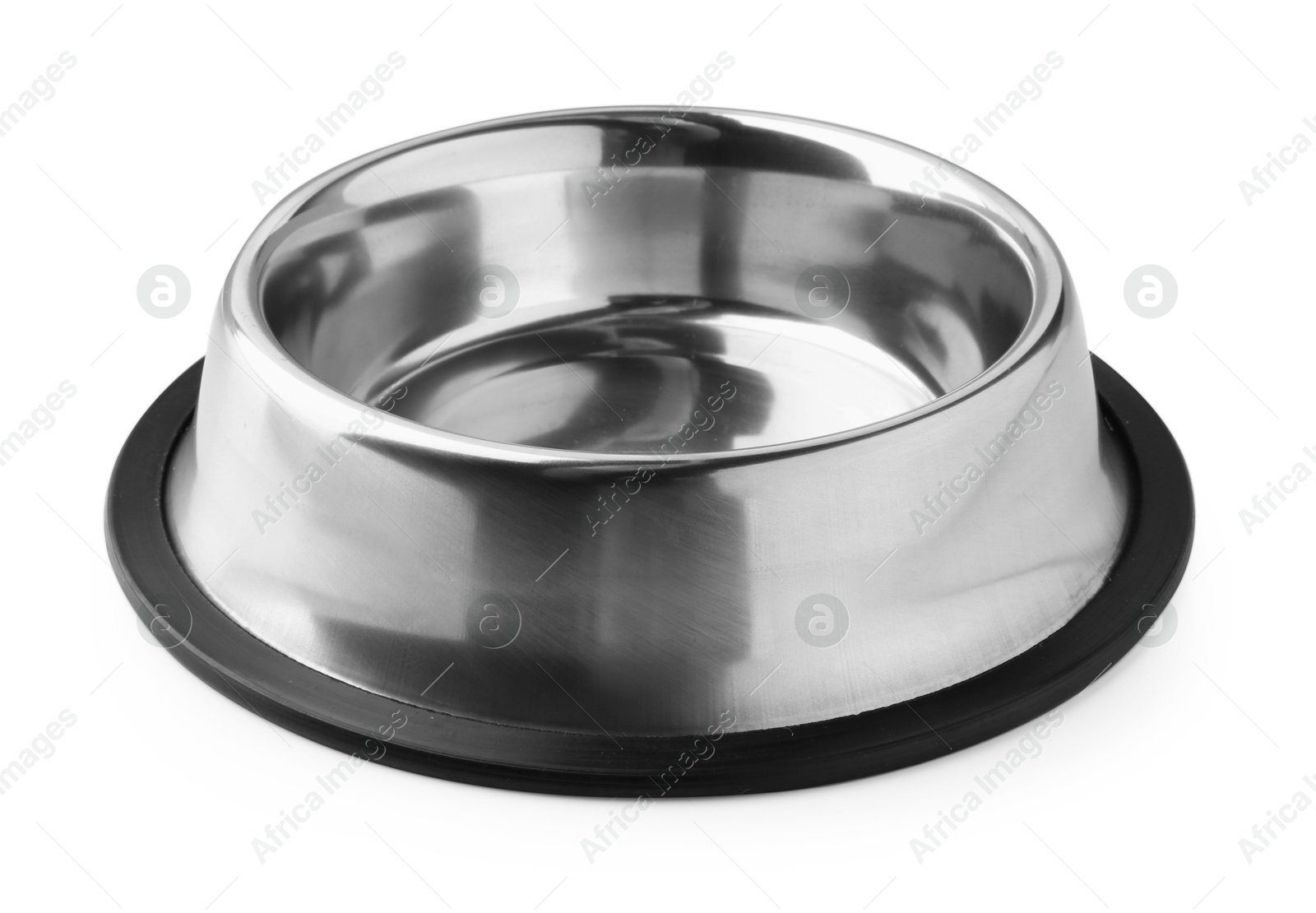 Photo of Empty feeding bowl for pet food isolated on white