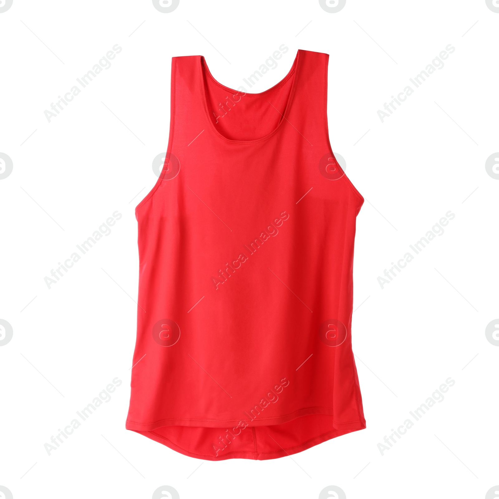 Photo of One sports tank top in air isolated on white