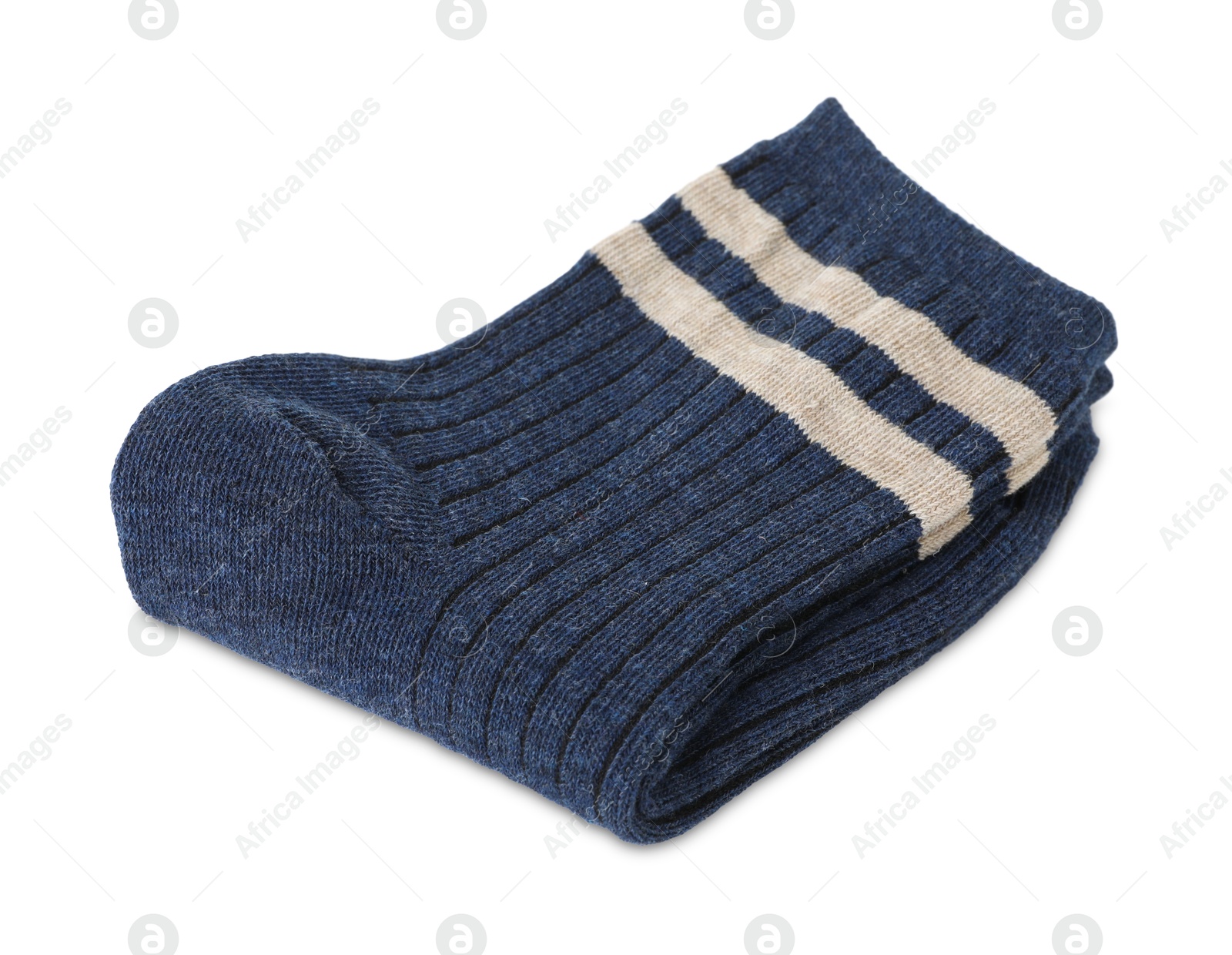 Photo of Pair of soft socks isolated on white