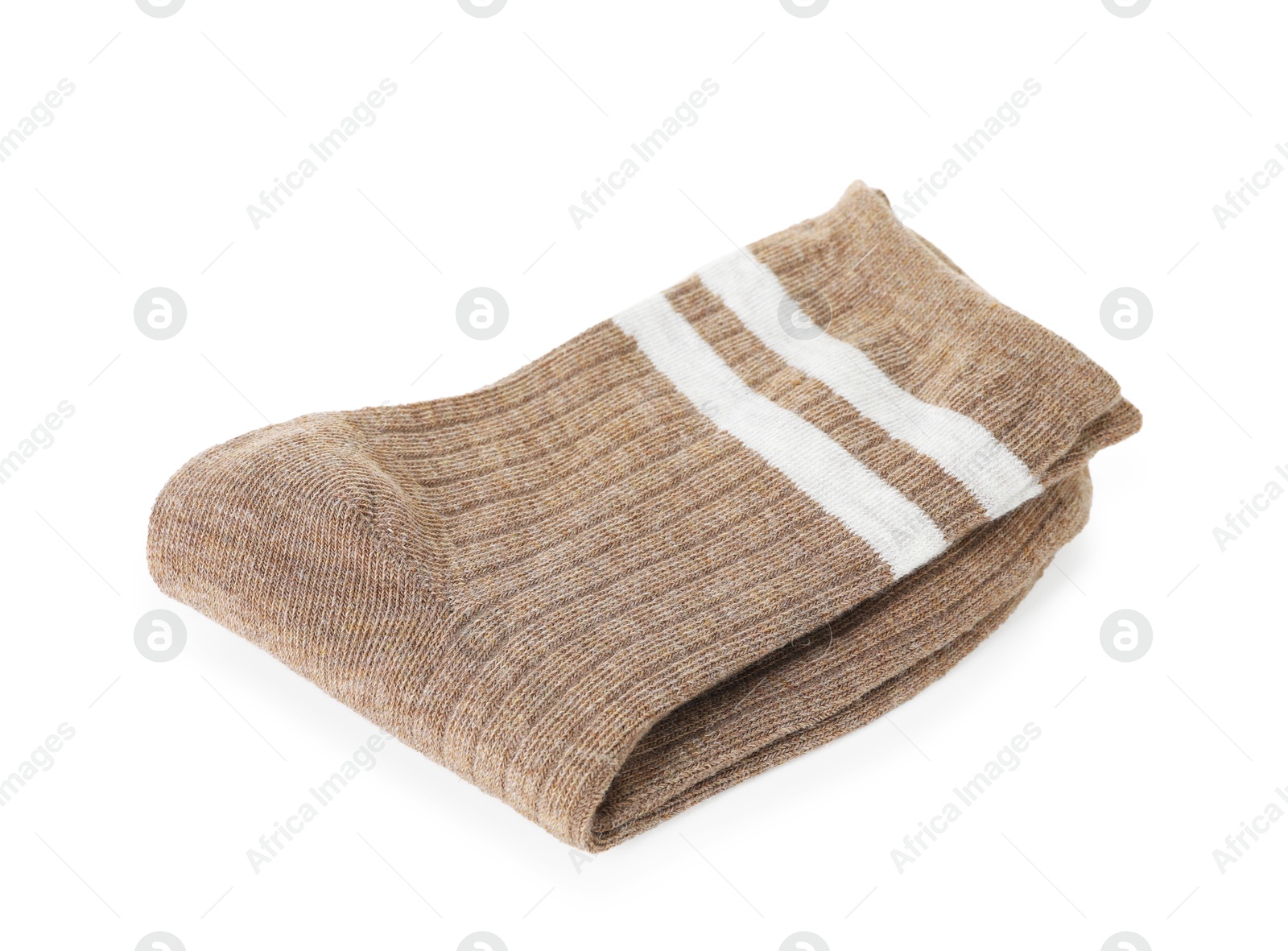 Photo of Pair of soft socks isolated on white