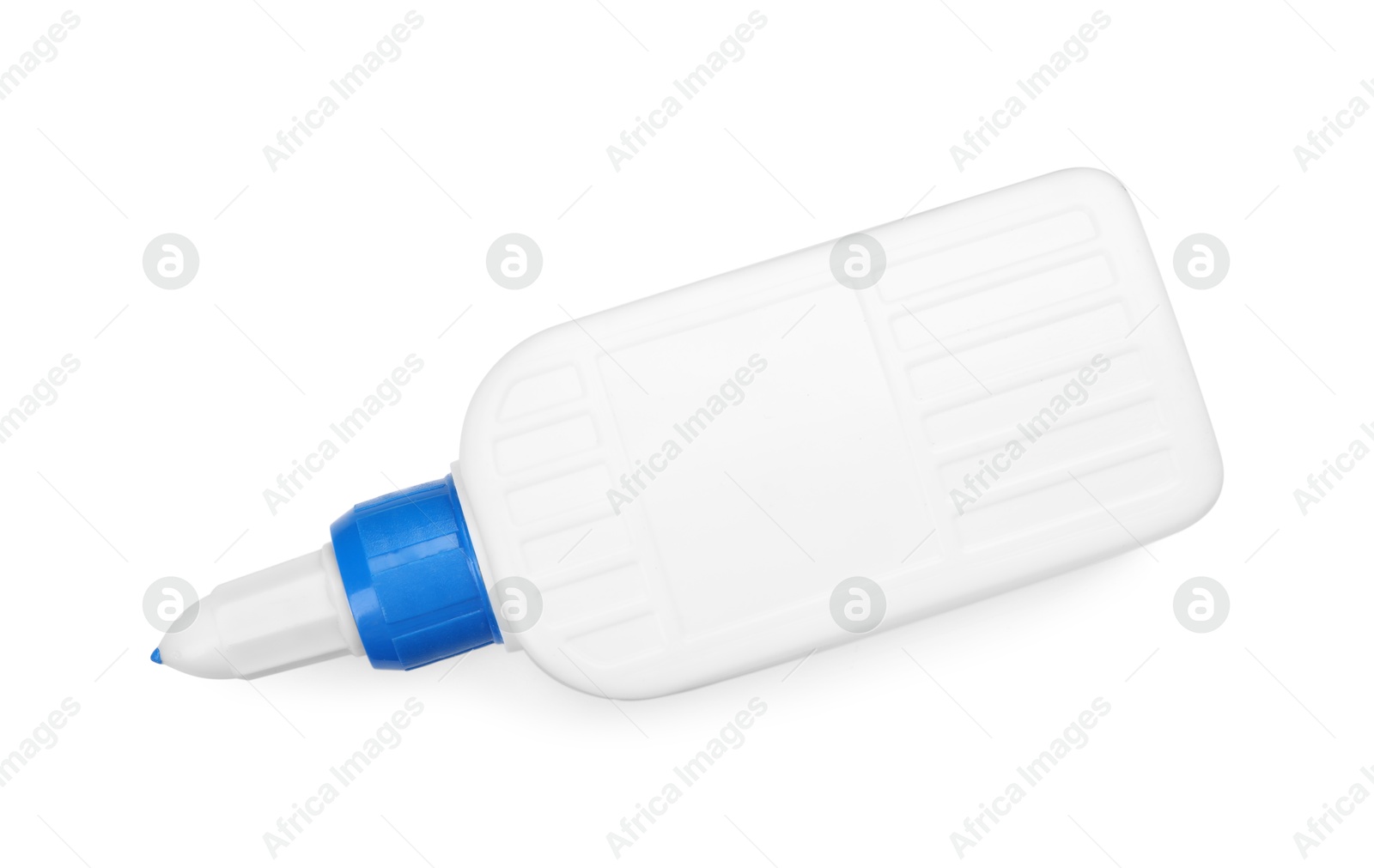 Photo of Bottle of glue isolated on white, top view