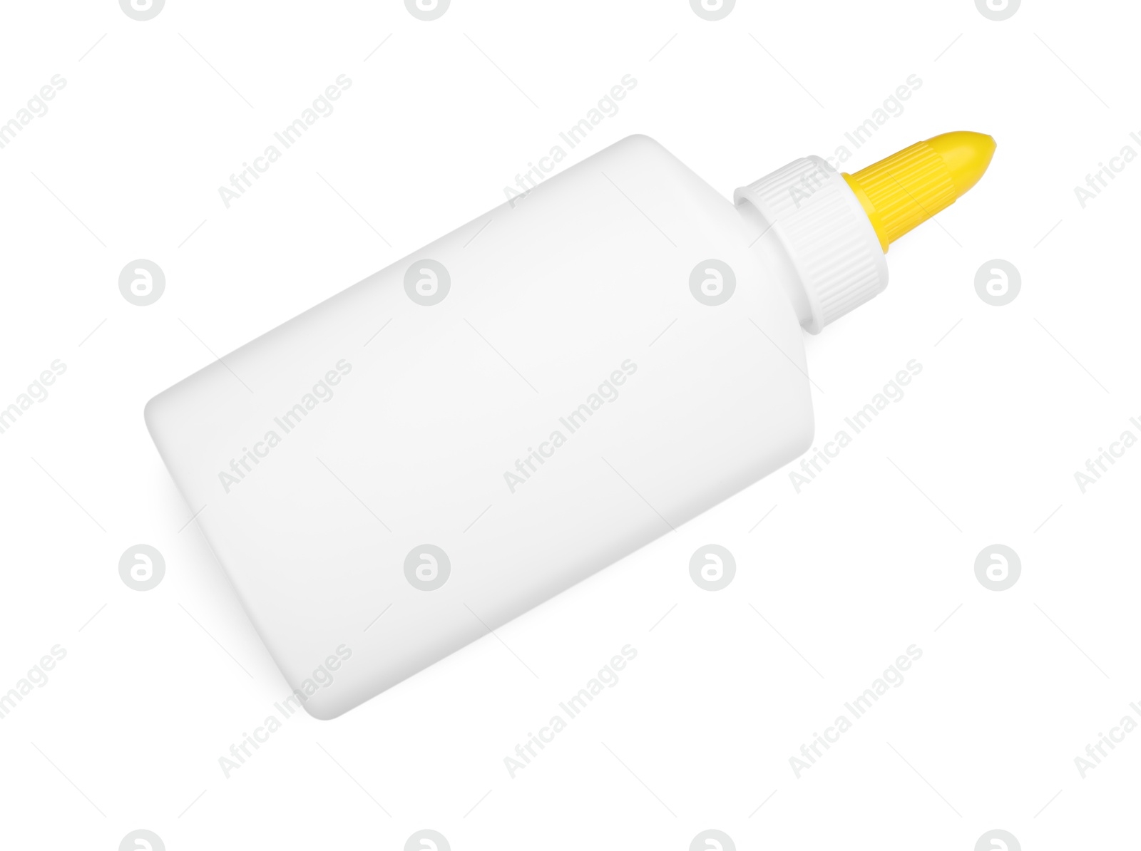 Photo of Bottle of glue isolated on white, top view