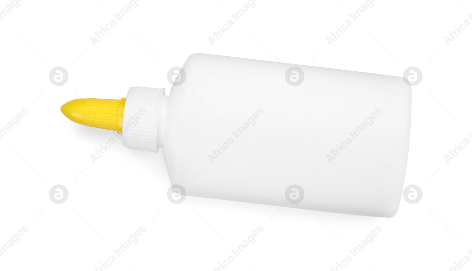 Photo of Bottle of glue isolated on white, top view