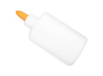 Photo of Bottle of glue isolated on white, top view