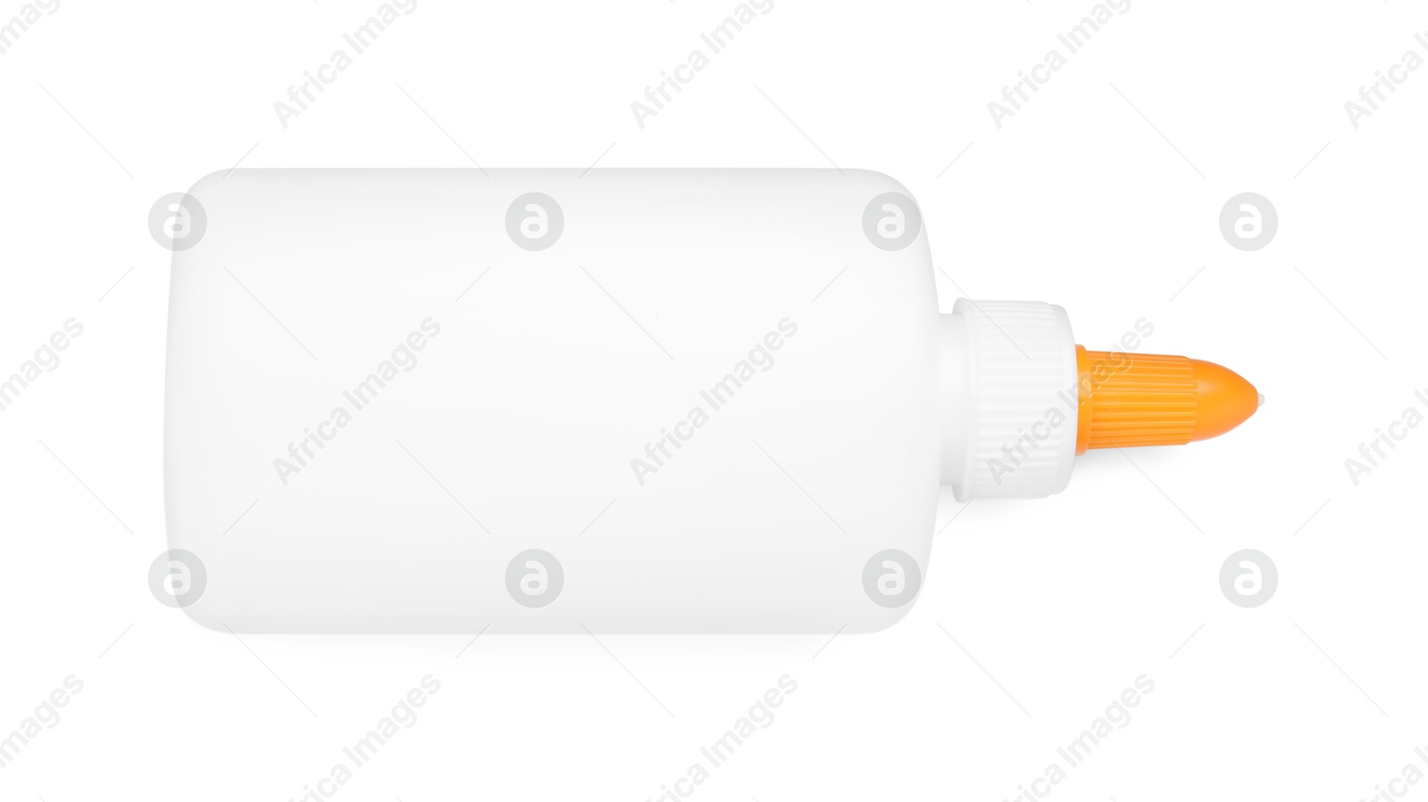 Photo of Bottle of glue isolated on white, top view