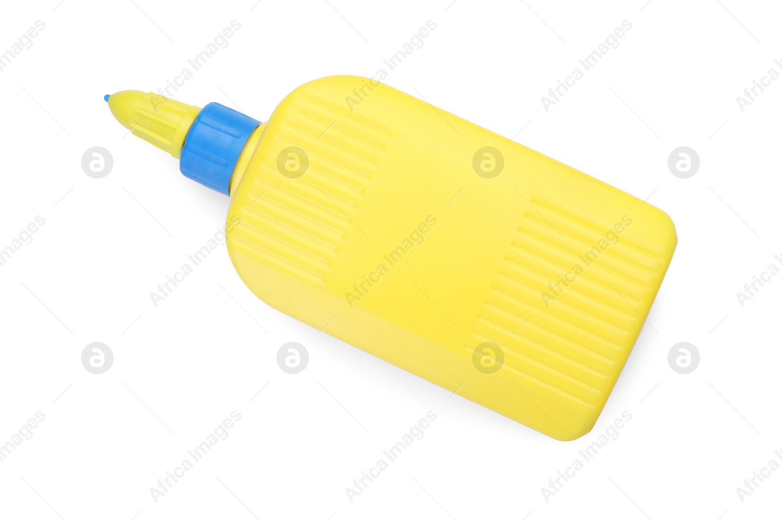 Photo of Bottle of glue isolated on white, top view