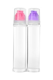 Photo of Two transparent glue sticks isolated on white