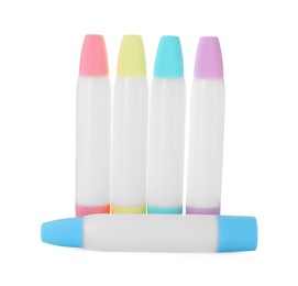 Photo of Many different glue sticks isolated on white