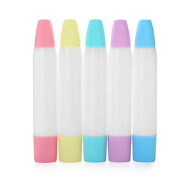 Photo of Many different glue sticks isolated on white