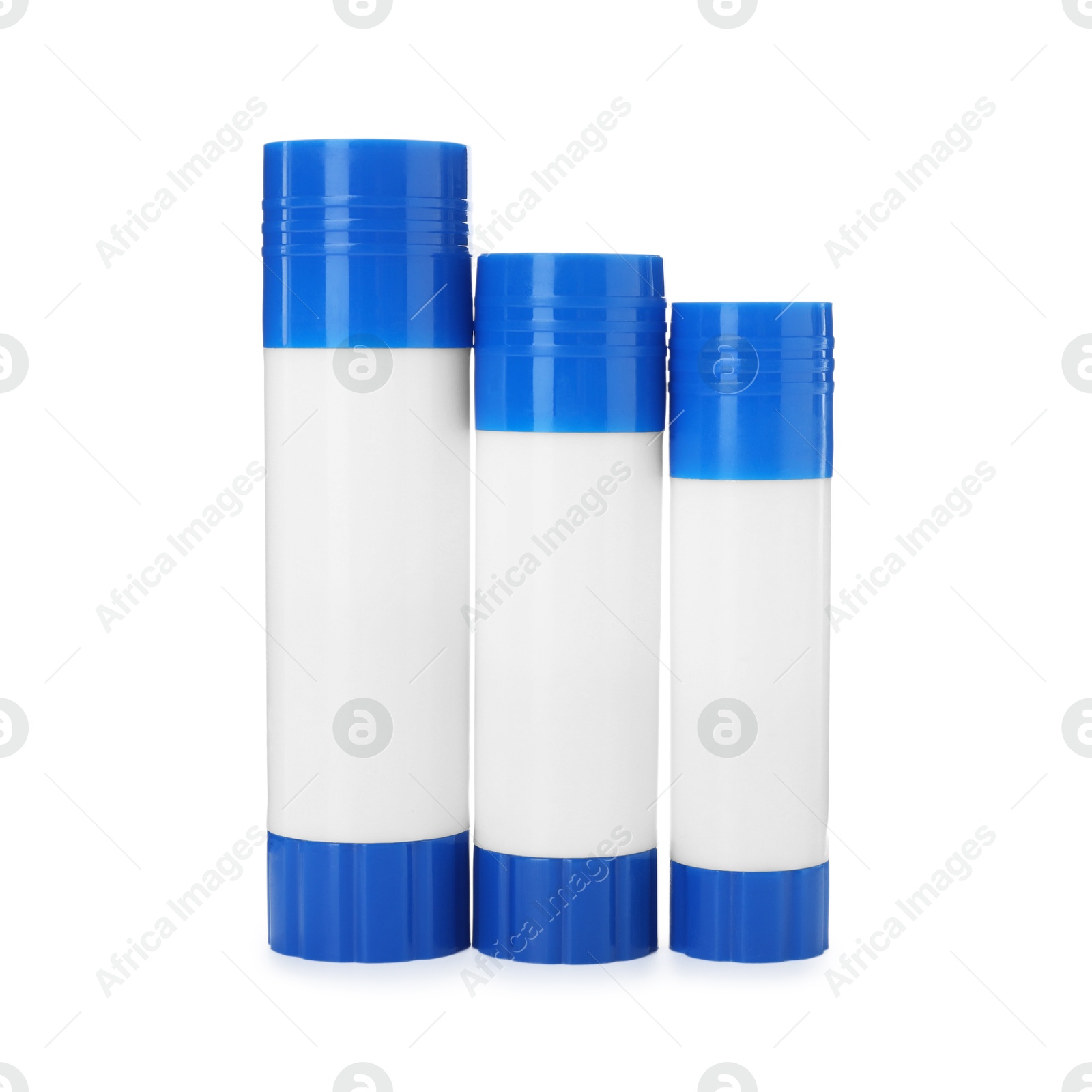 Photo of Many different glue sticks isolated on white