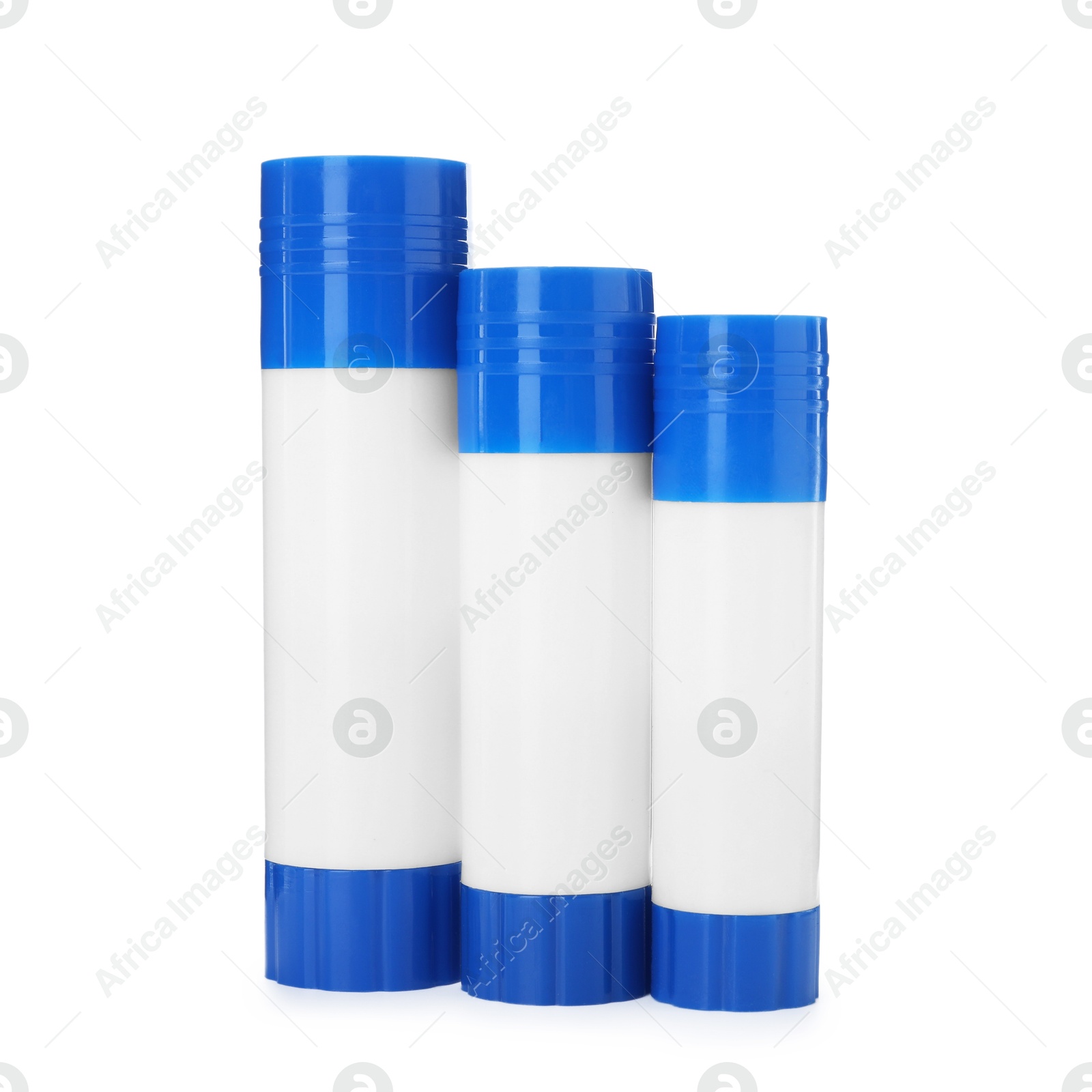 Photo of Many different glue sticks isolated on white