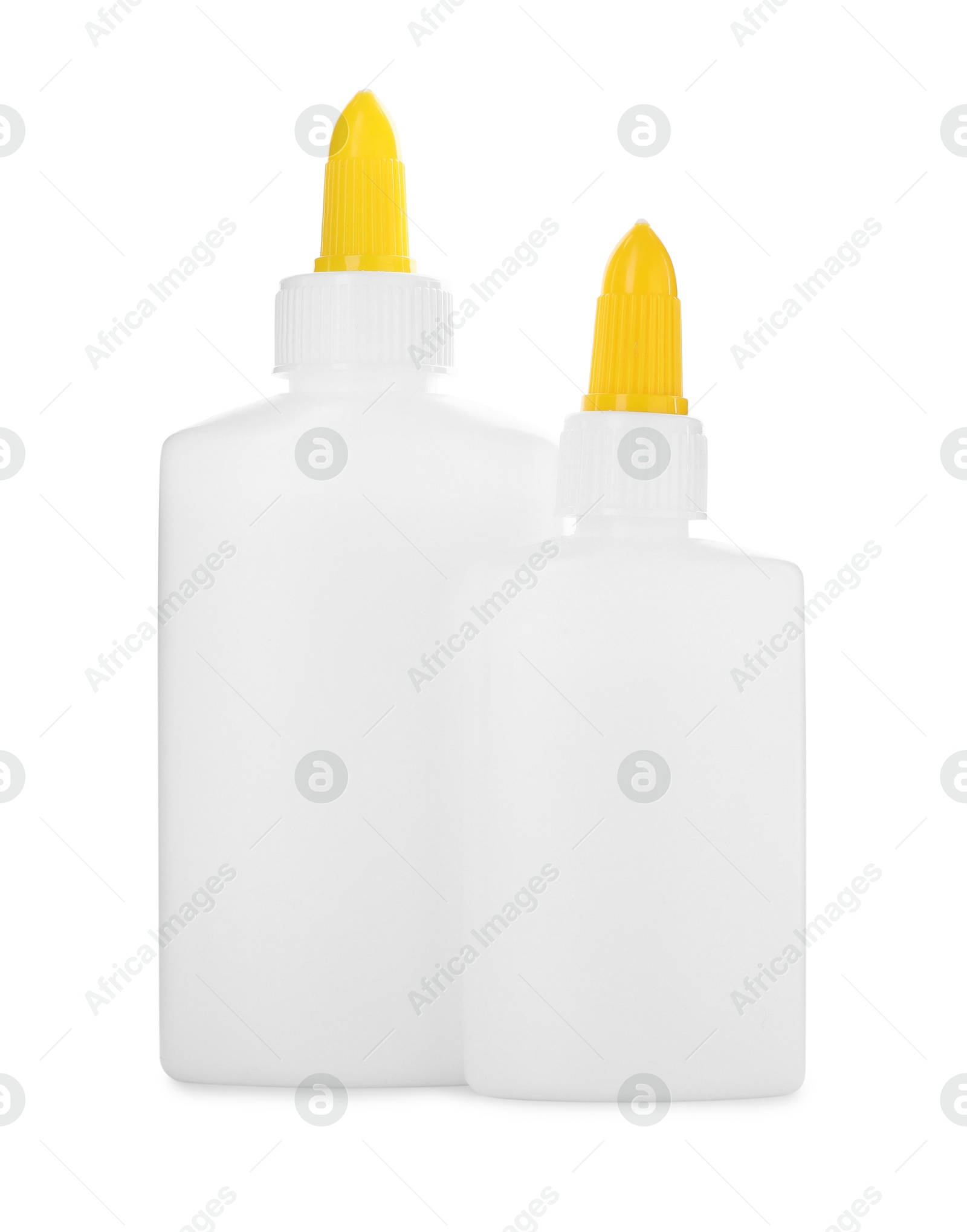 Photo of Two bottles of glue isolated on white