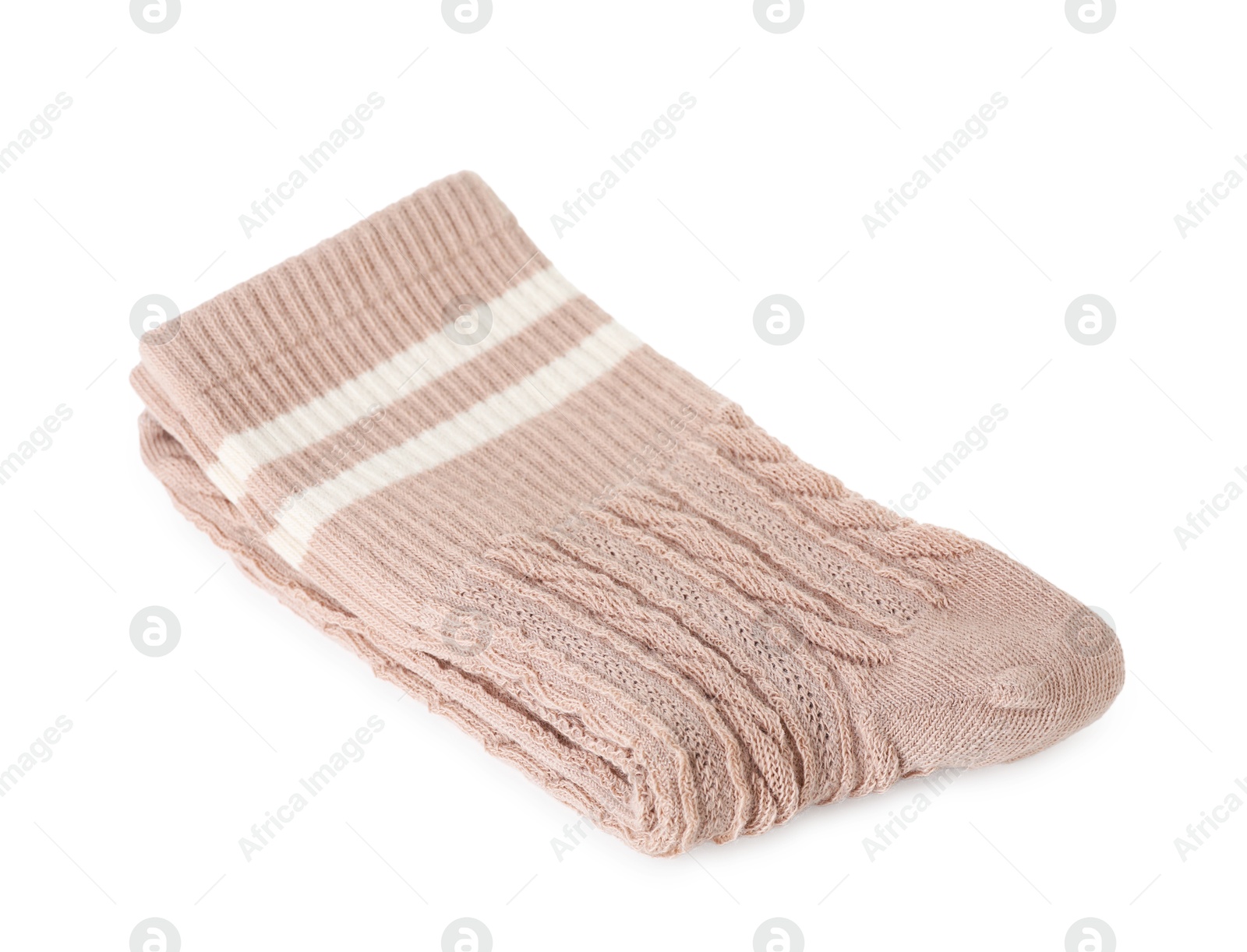 Photo of Pair of soft socks isolated on white