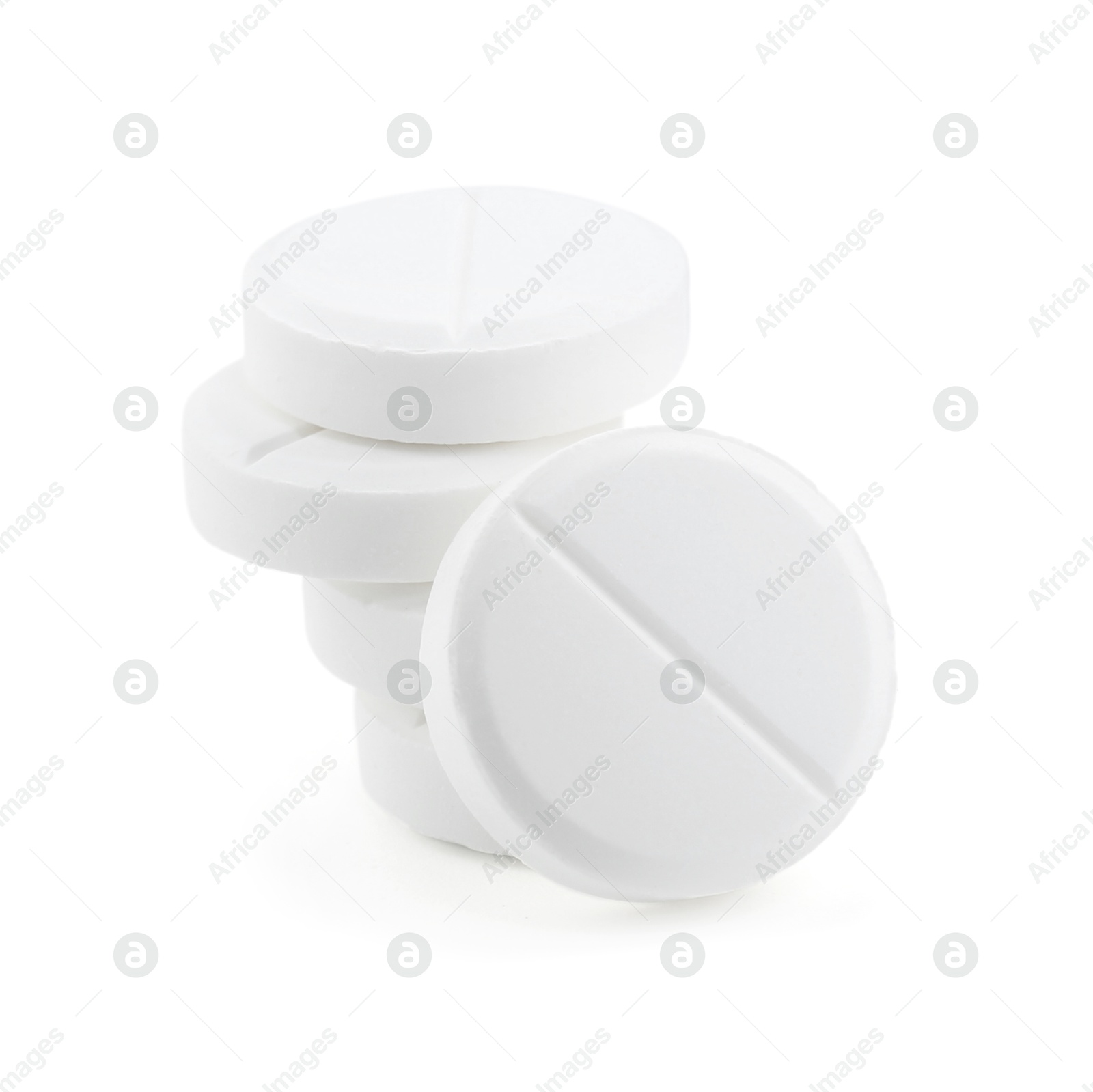 Photo of Antibiotic pills isolated on white. Medicinal treatment