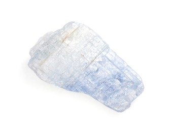 Photo of Beautiful crystal isolated on white. Natural gemstone