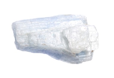 Photo of Beautiful crystal isolated on white. Natural gemstone