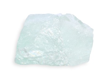 Photo of Beautiful aquamarine isolated on white. Natural gemstone