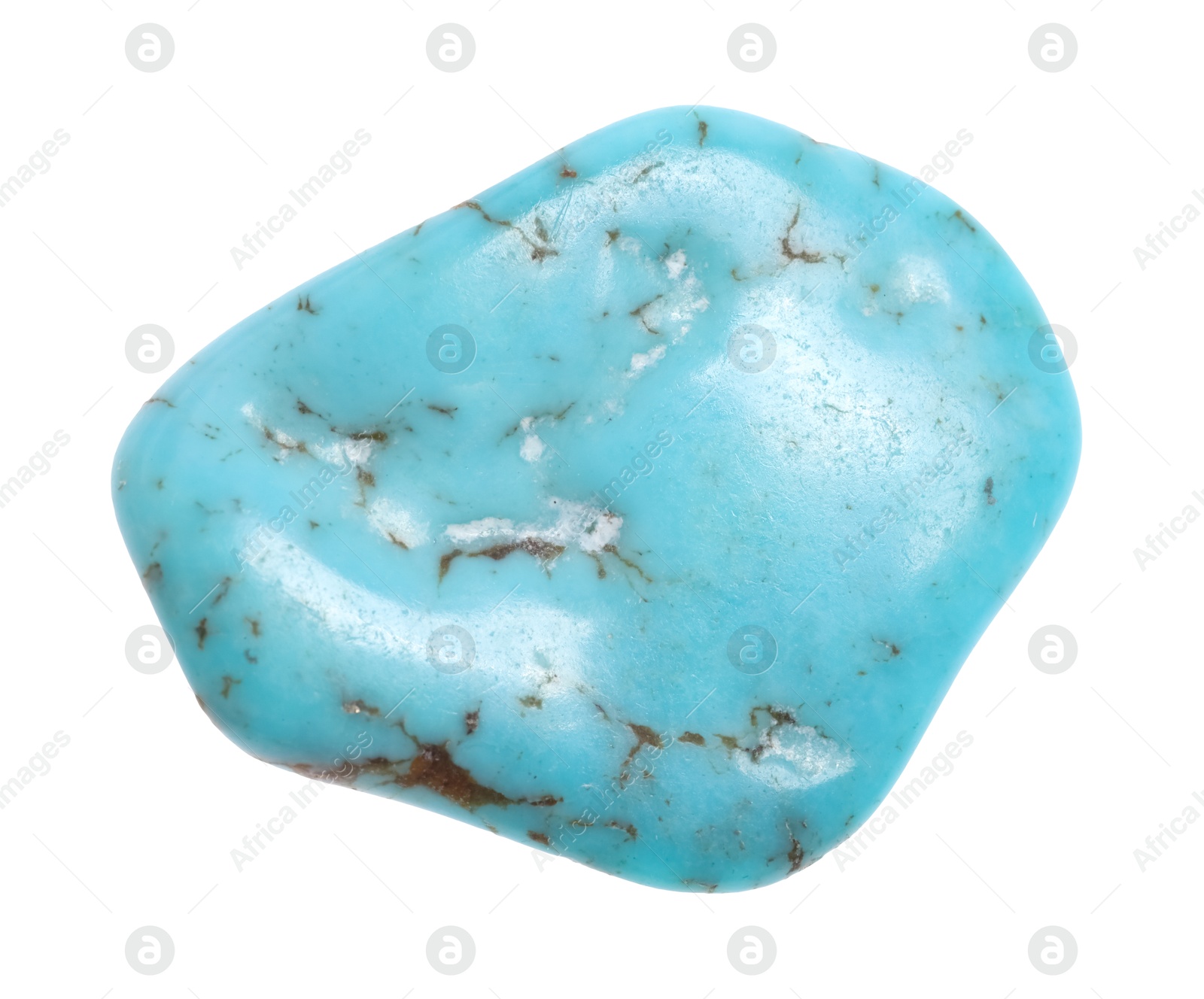 Photo of Beautiful turquoise isolated on white. Natural gemstone