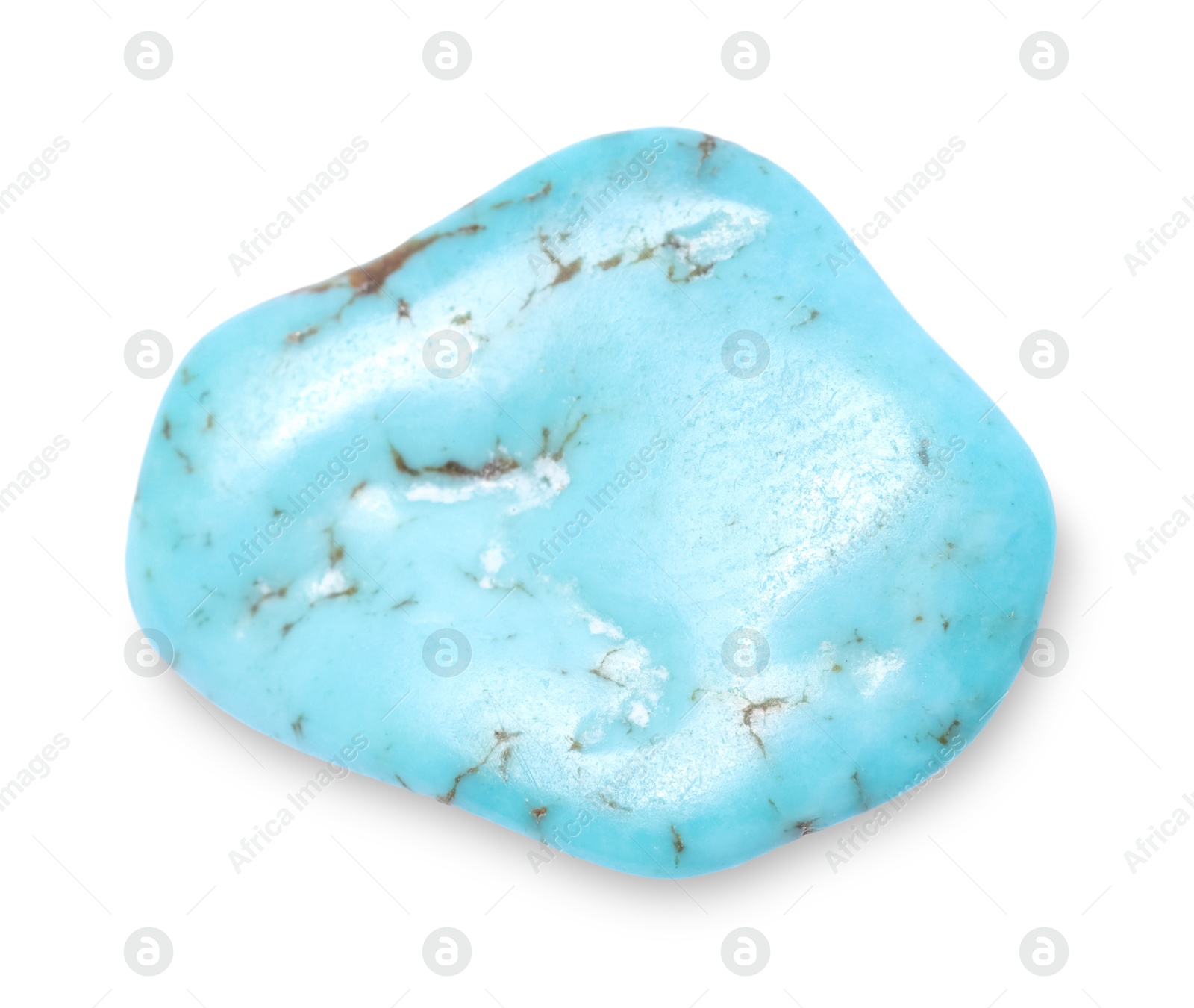 Photo of Beautiful turquoise isolated on white. Natural gemstone