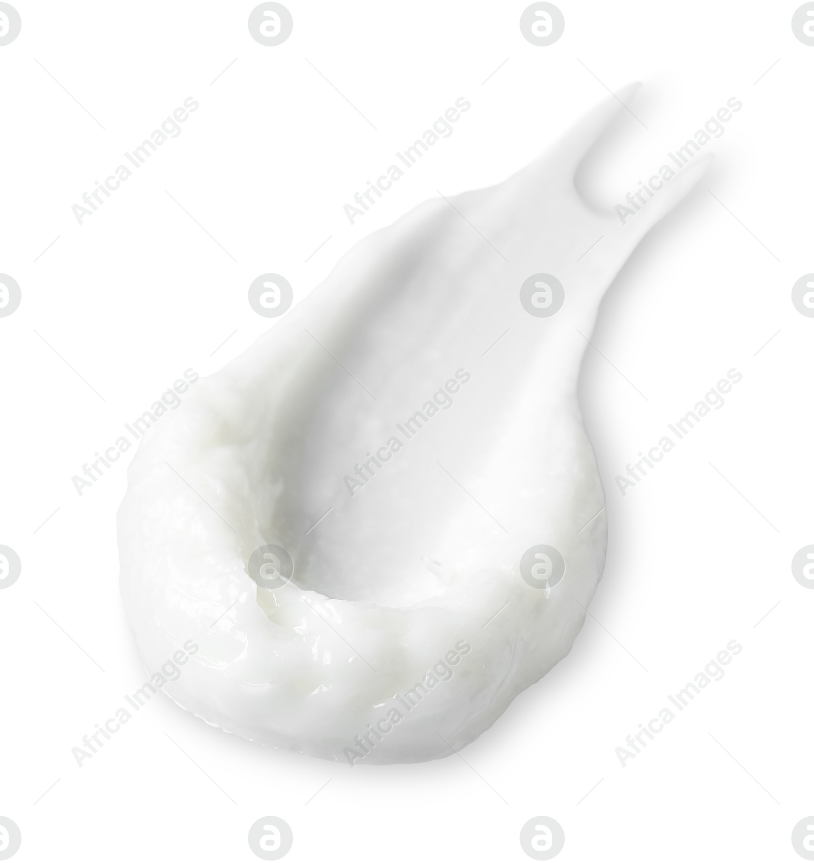 Photo of Sample of cosmetic product isolated on white, top view