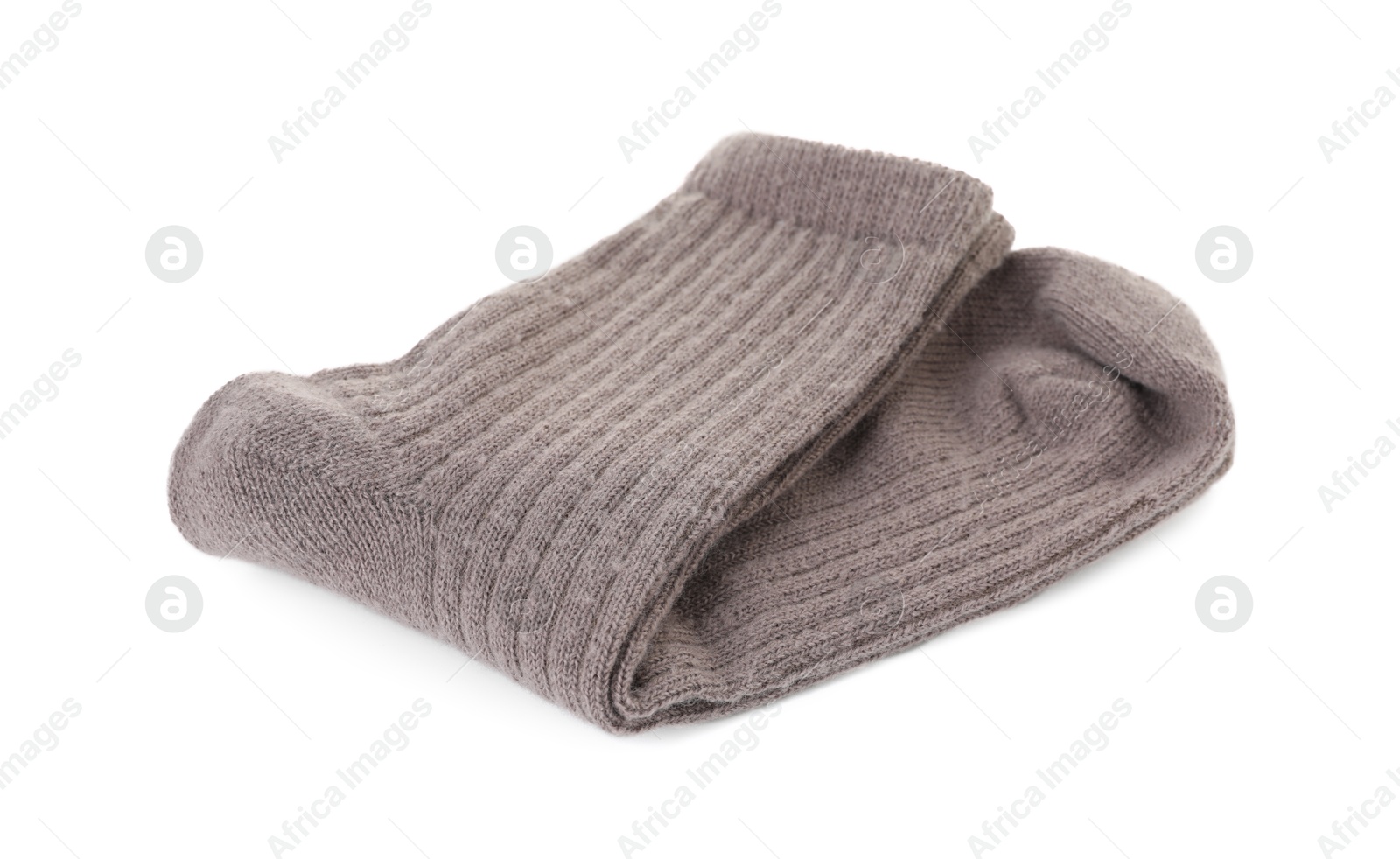 Photo of Pair of soft socks isolated on white