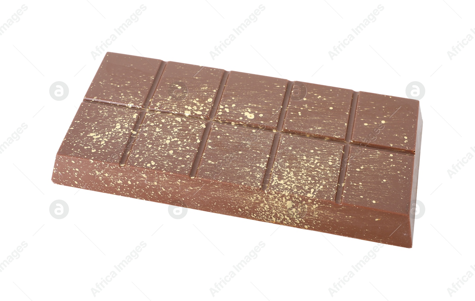 Photo of One Dubai chocolate bar with pistachios and knafeh isolated on white