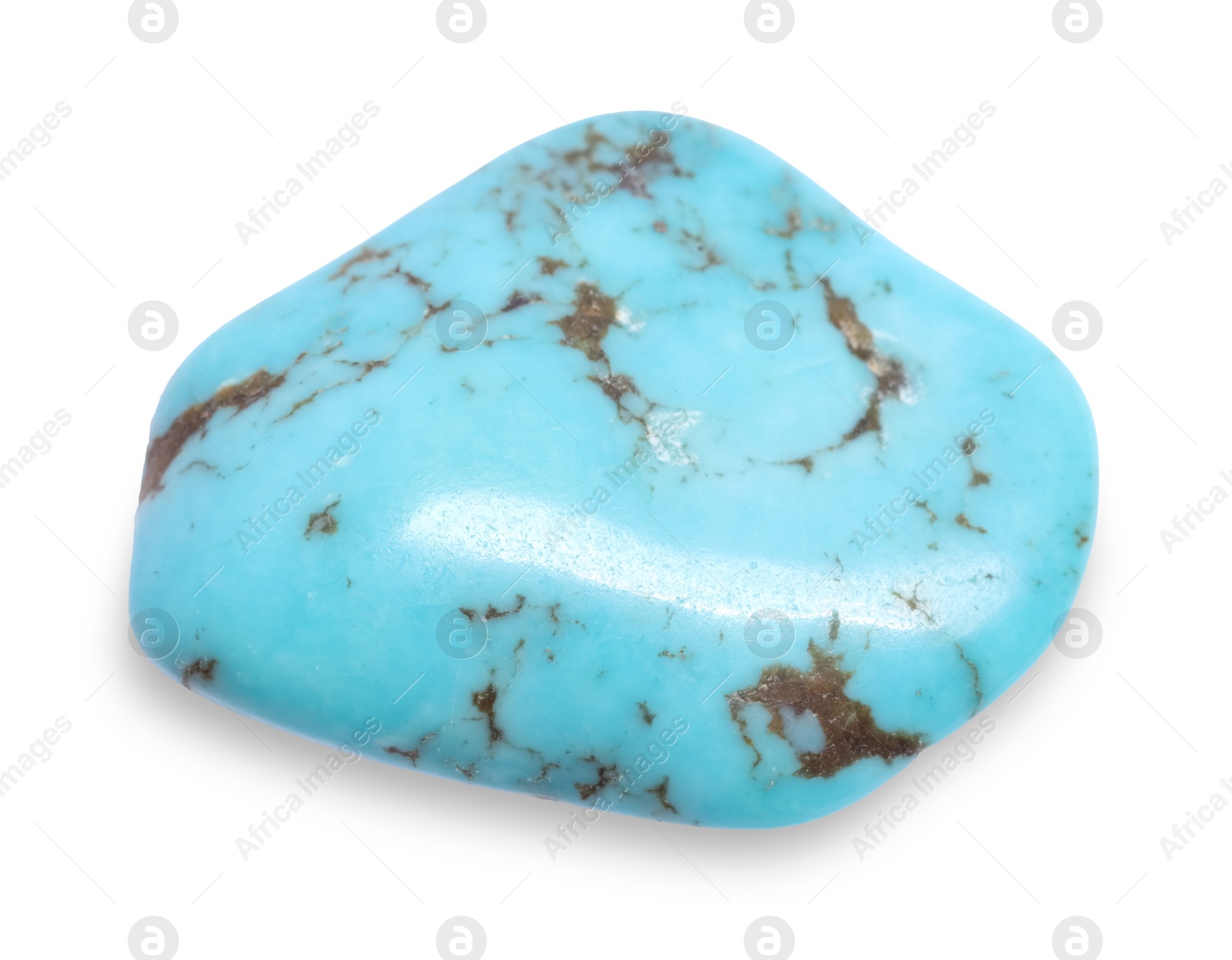 Photo of Beautiful turquoise isolated on white. Natural gemstone