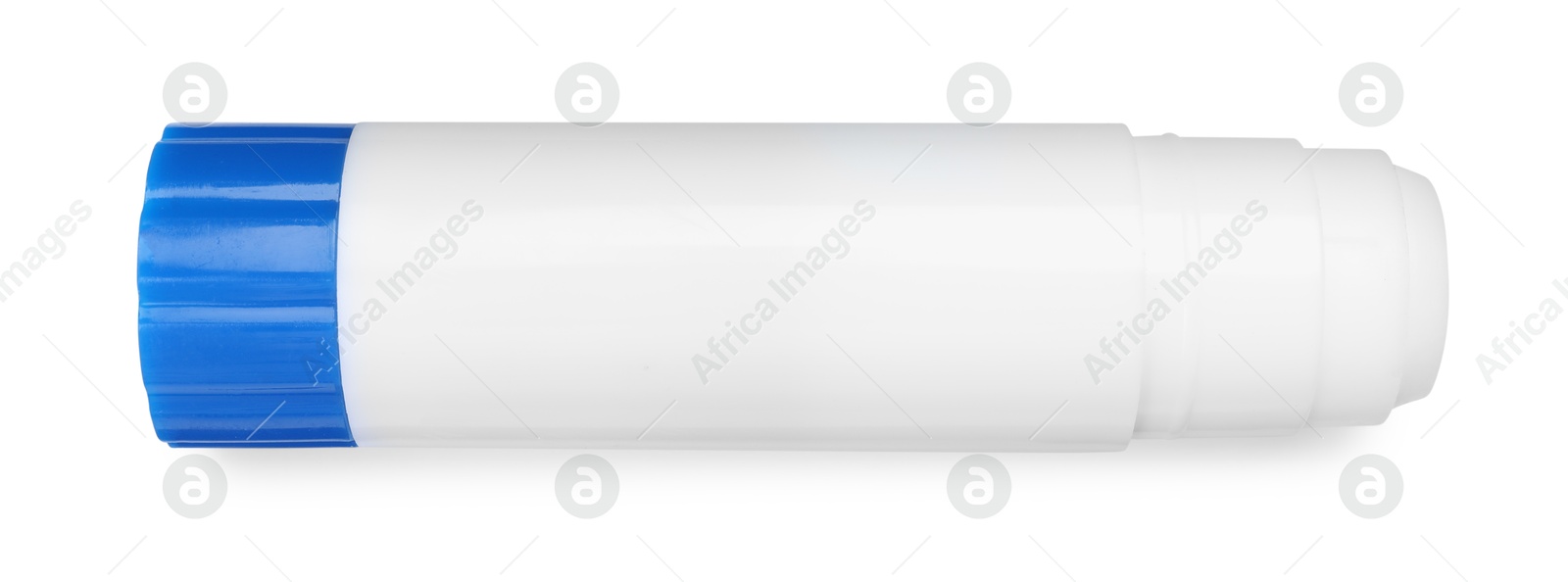 Photo of One open glue stick isolated on white, top view