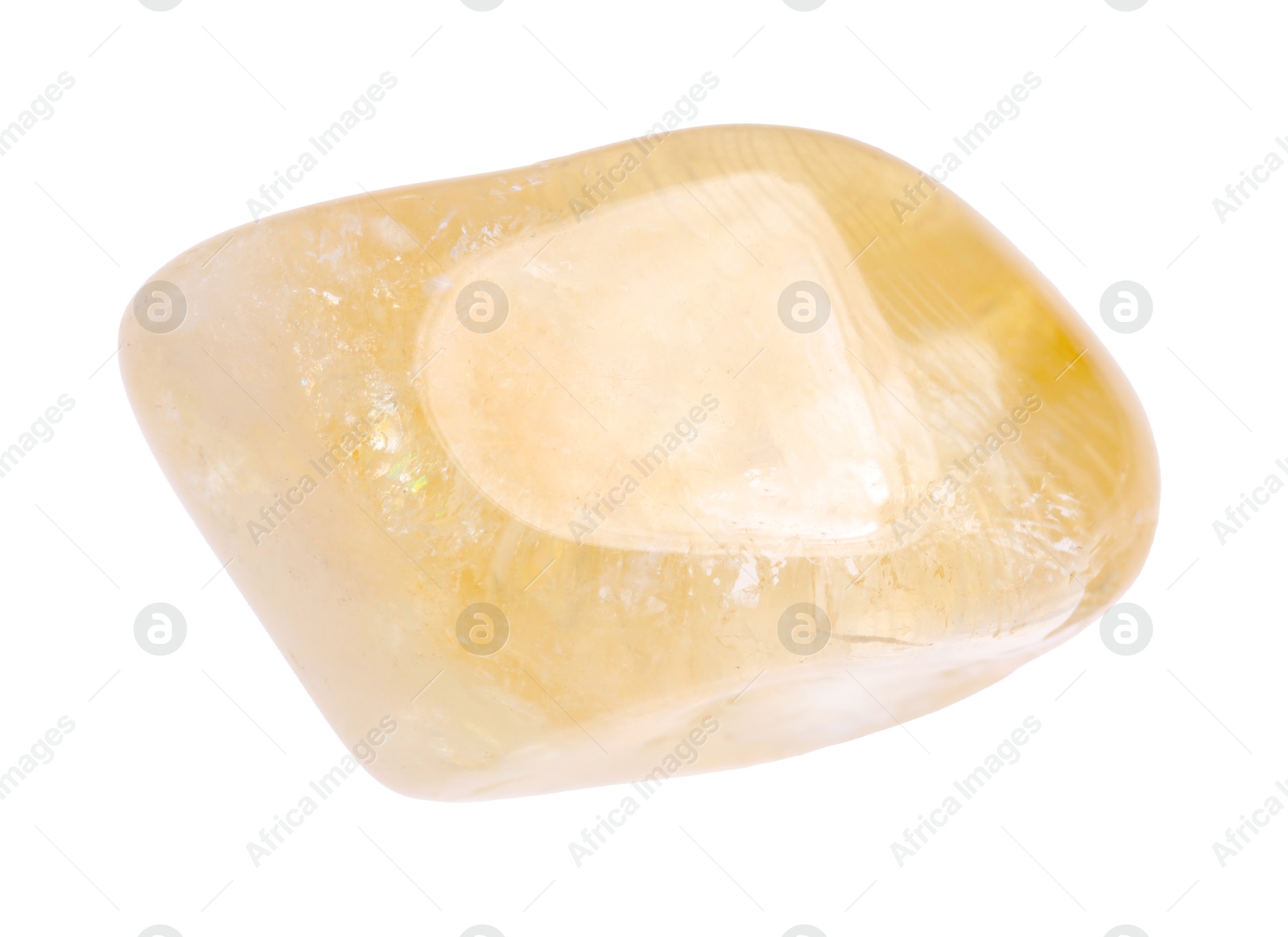 Photo of Beautiful citrine isolated on white. Natural gemstone