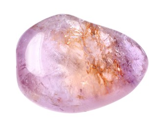 Photo of Beautiful ametrine isolated on white. Natural gemstone