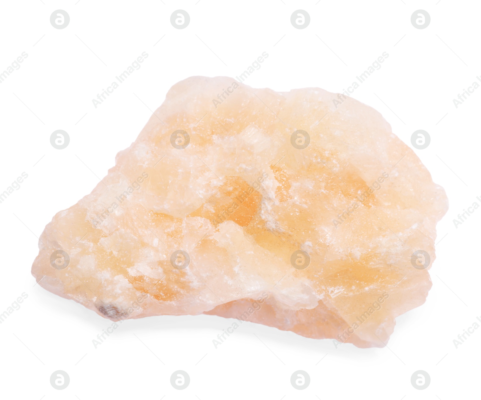 Photo of Beautiful orange calcite isolated on white. Natural gemstone