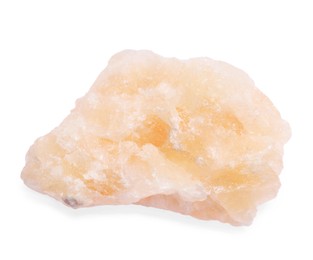 Photo of Beautiful orange calcite isolated on white. Natural gemstone