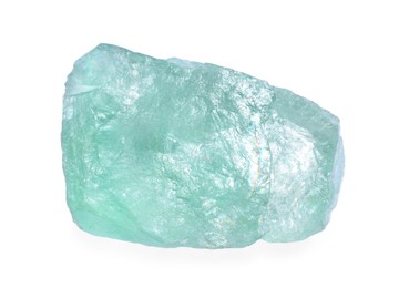 Beautiful aquamarine isolated on white. Natural gemstone