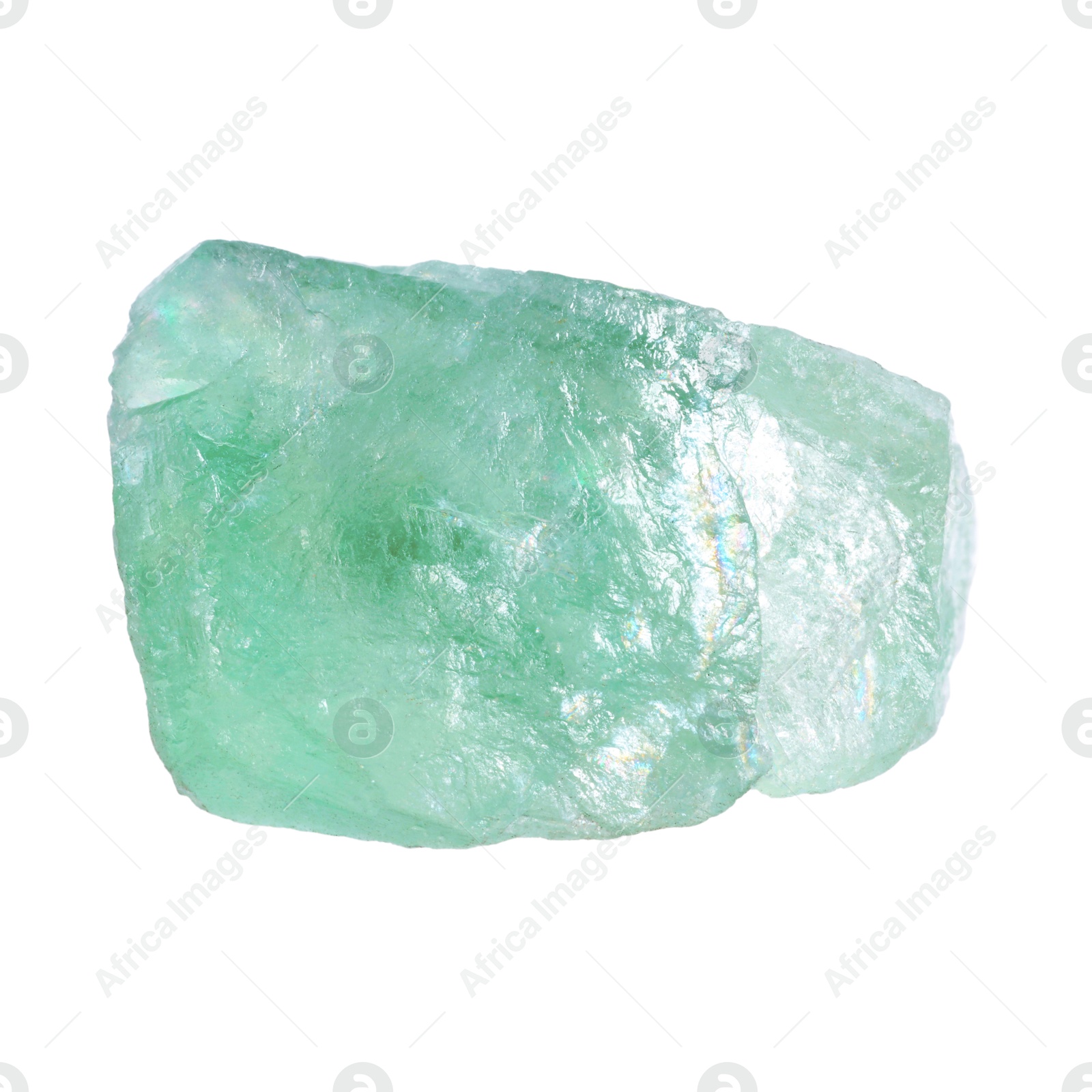 Photo of Beautiful aquamarine isolated on white. Natural gemstone