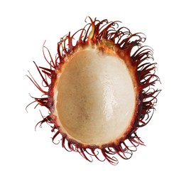 Photo of Shell of rambutan isolated on white. Exotic fruit