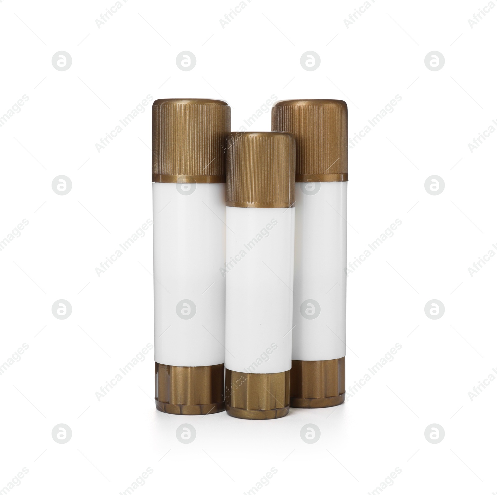 Photo of Many different glue sticks isolated on white