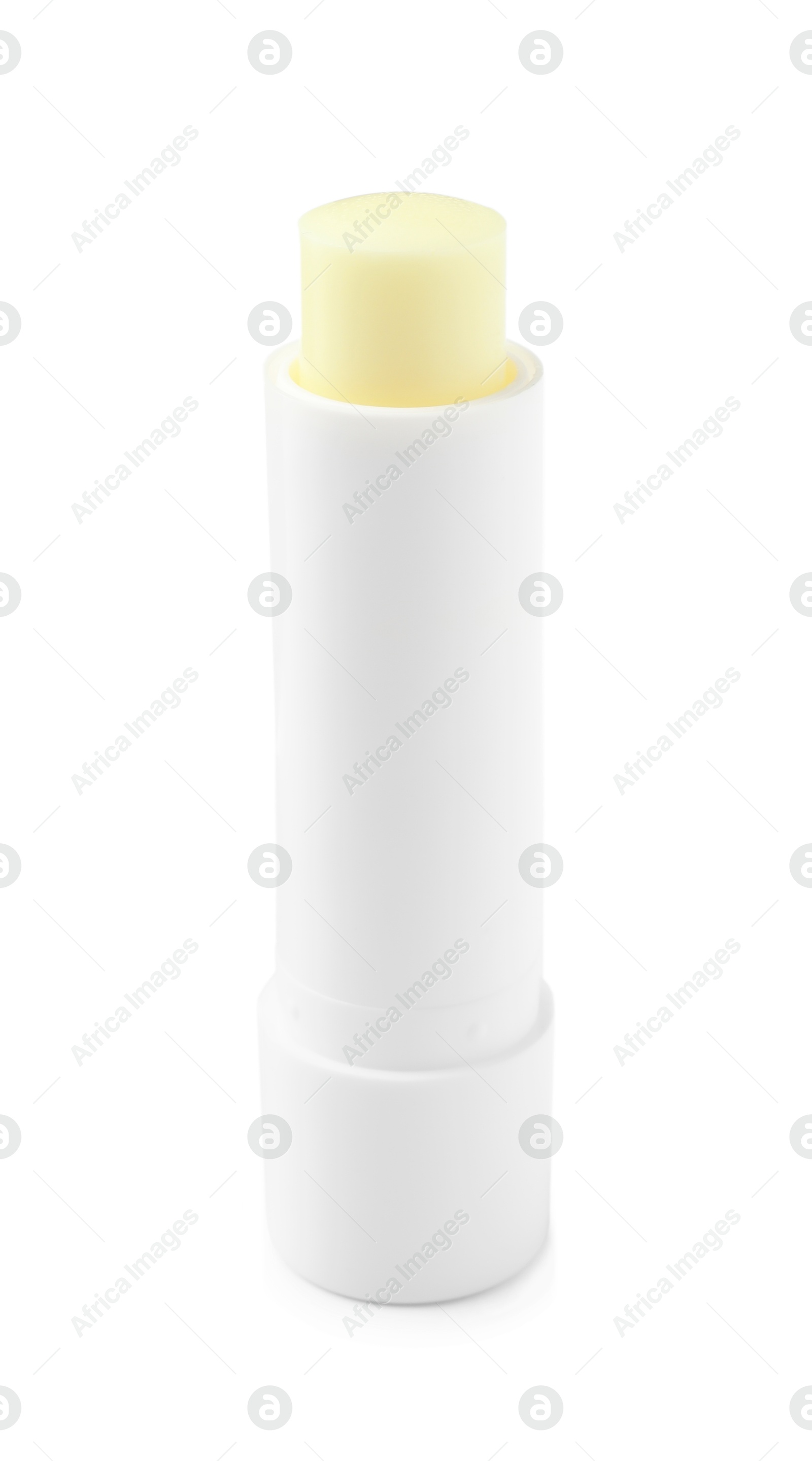 Photo of Lip balm isolated on white. Cosmetic product