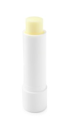 Photo of Lip balm isolated on white. Cosmetic product