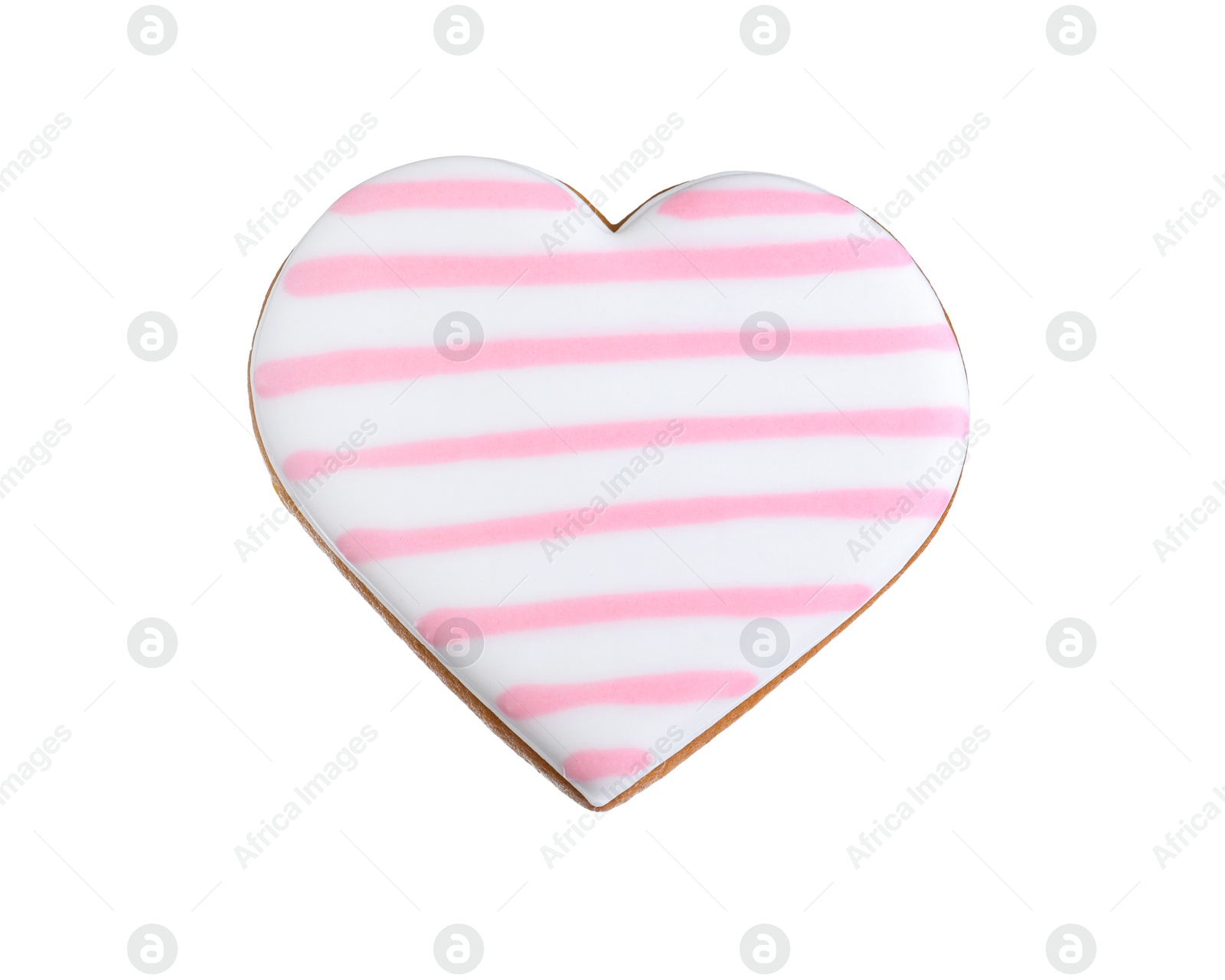 Photo of Delicious heart shaped cookie isolated on white. Valentine's Day