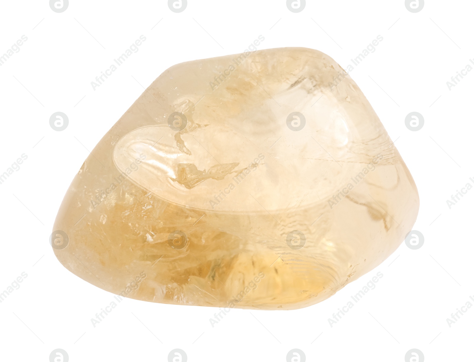 Photo of Beautiful citrine isolated on white. Natural gemstone