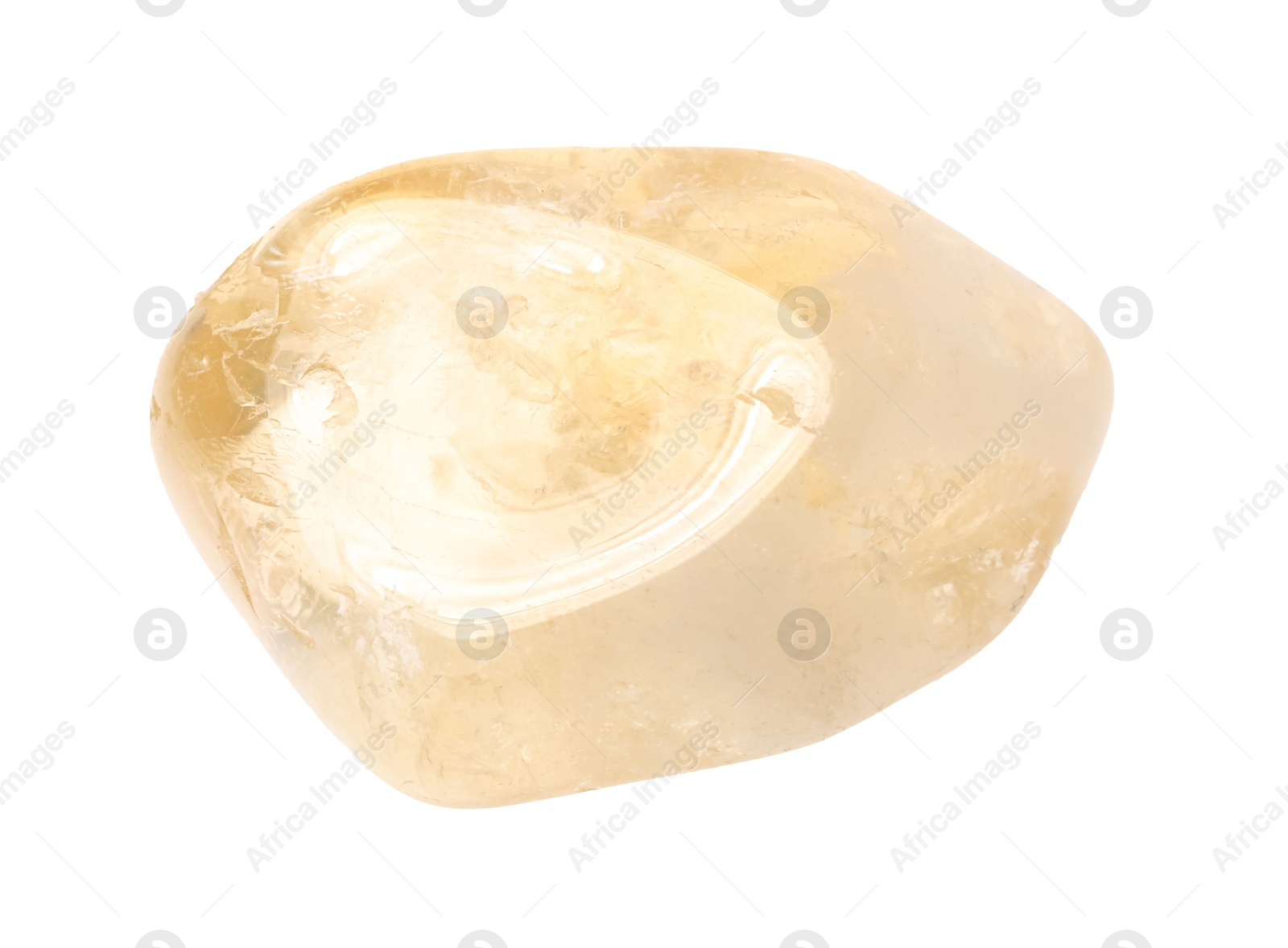 Photo of Beautiful citrine isolated on white. Natural gemstone