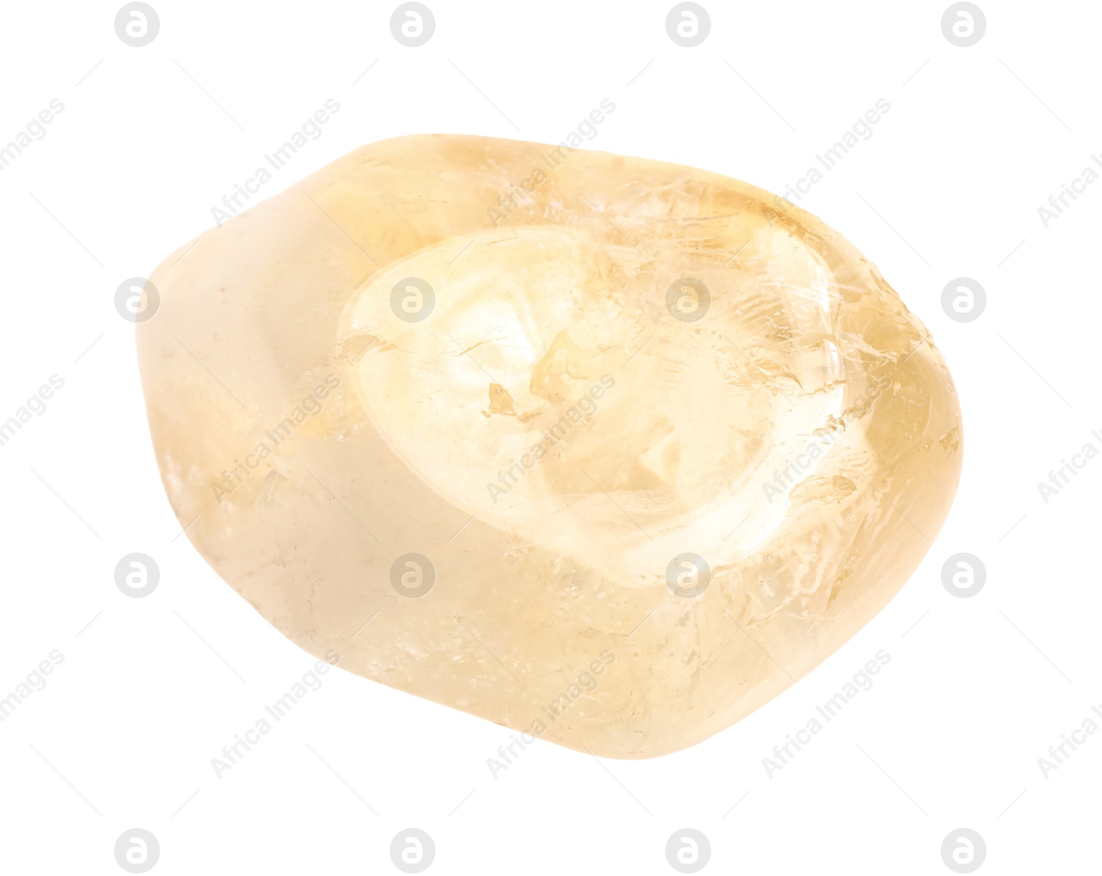 Photo of Beautiful citrine isolated on white. Natural gemstone