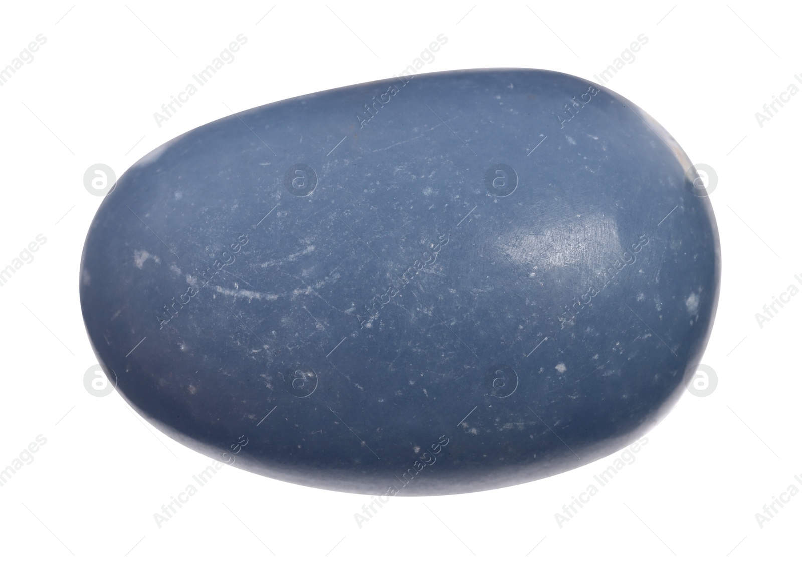 Photo of Beautiful blue angelite isolated on white. Natural gemstone