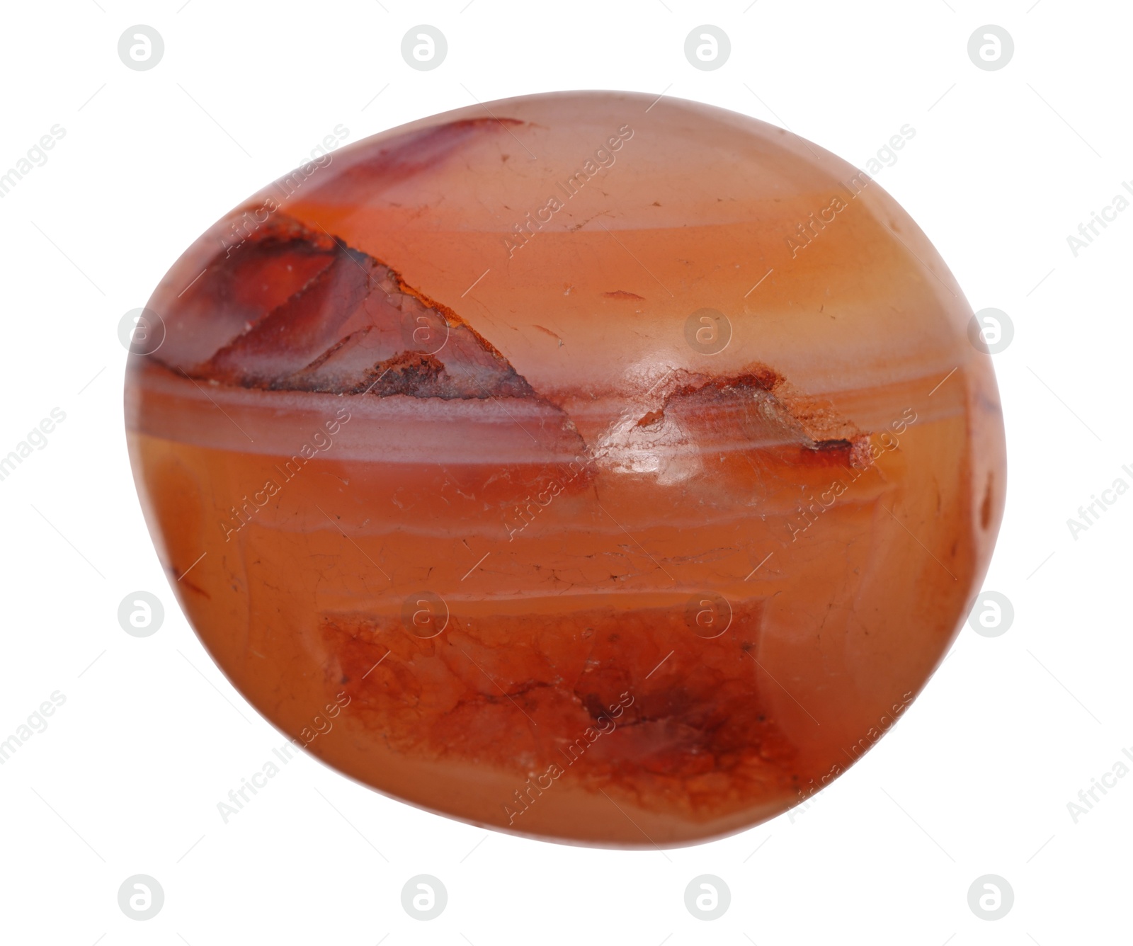 Photo of Beautiful carnelian isolated on white. Natural gemstone