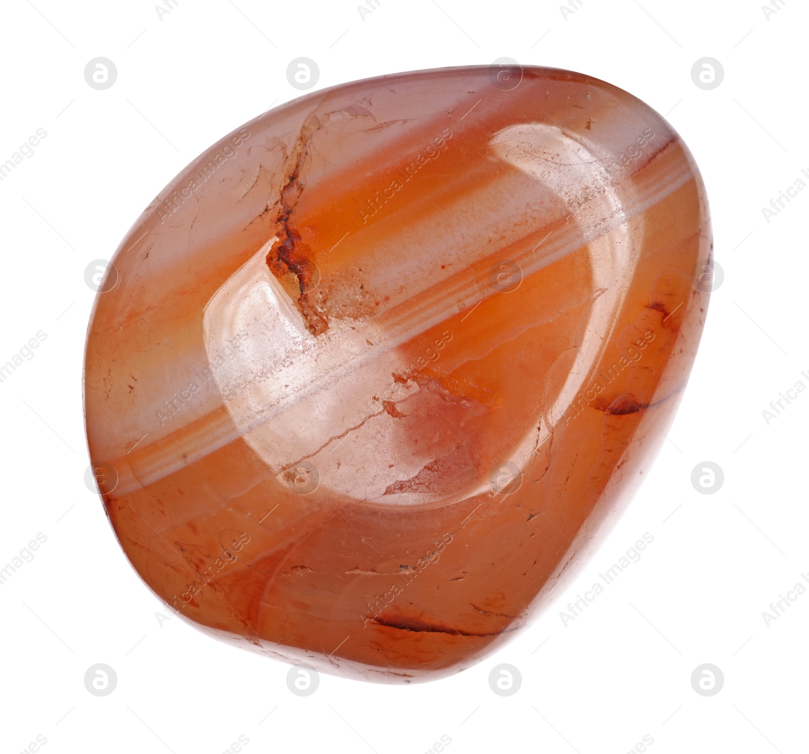 Photo of Beautiful carnelian isolated on white. Natural gemstone