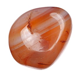 Photo of Beautiful carnelian isolated on white. Natural gemstone