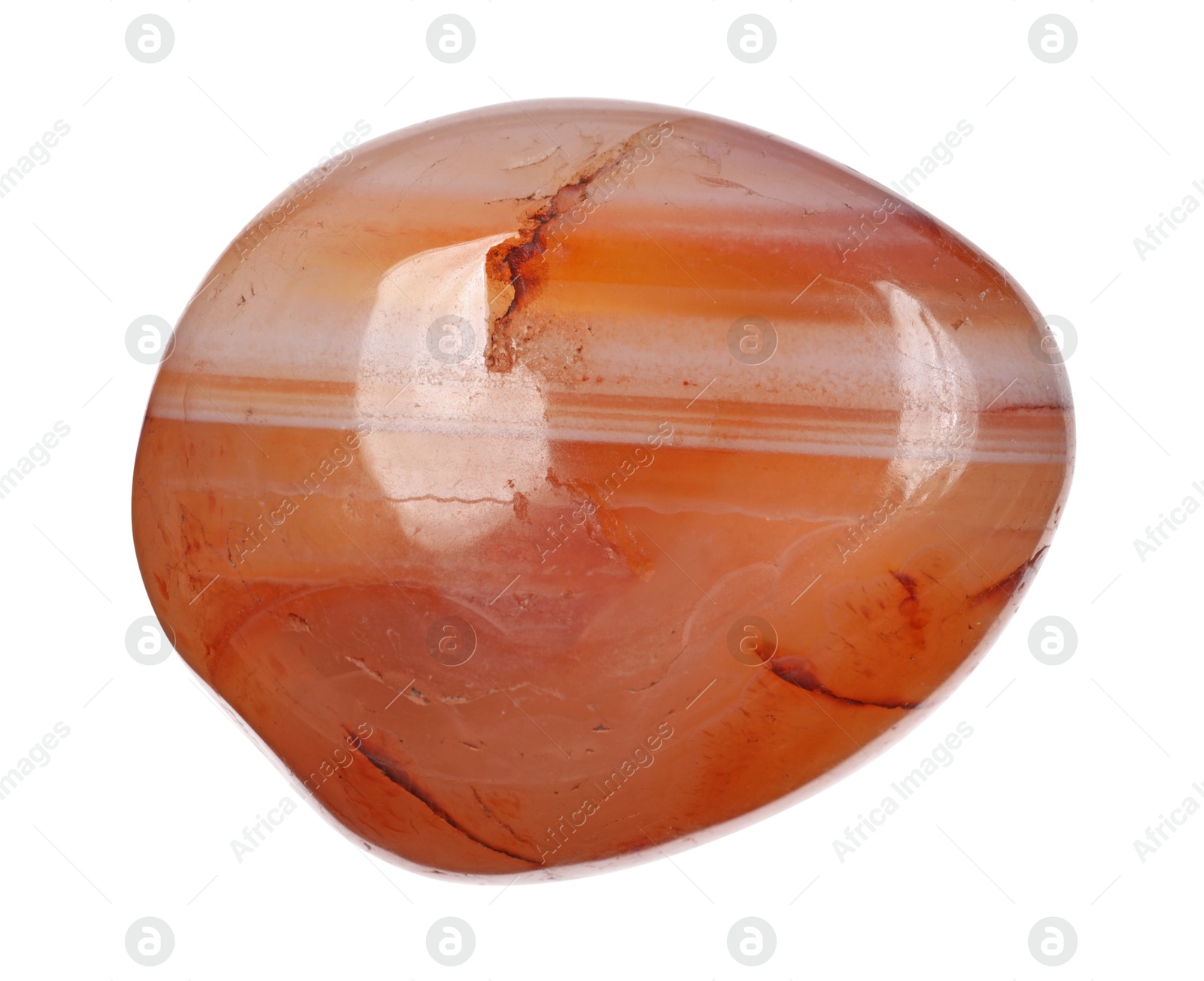 Photo of Beautiful carnelian isolated on white. Natural gemstone