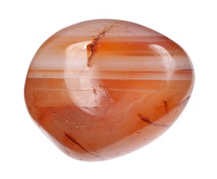 Photo of Beautiful carnelian isolated on white. Natural gemstone