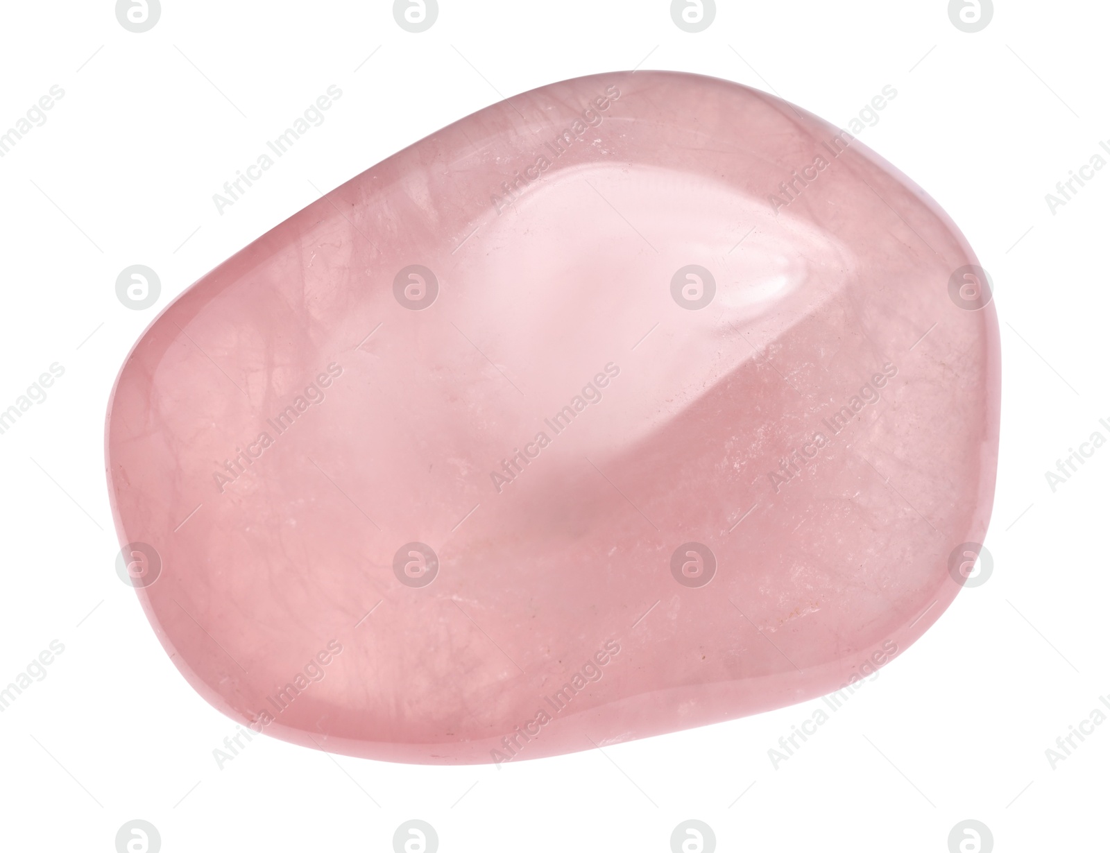 Photo of Beautiful rose quartz isolated on white. Natural gemstone